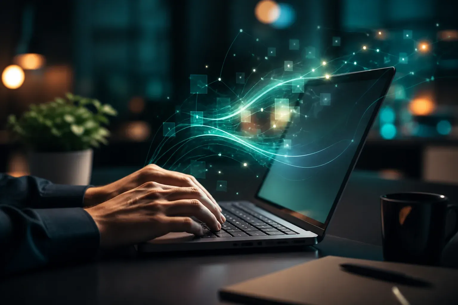 Fluxos automatizados representados sobre o notebook da operação