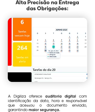 Painel de tarefas com calendário e alertas de prazos