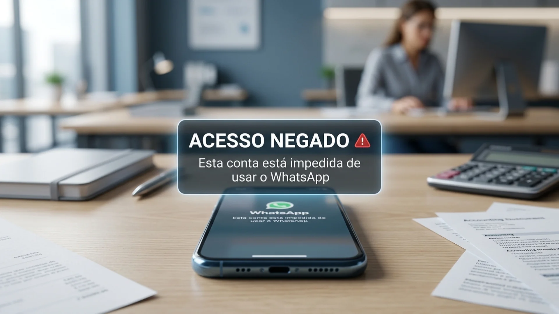 WhatsApp banido na contabilidade — conta impedida de usar o WhatsApp no escritório contábil